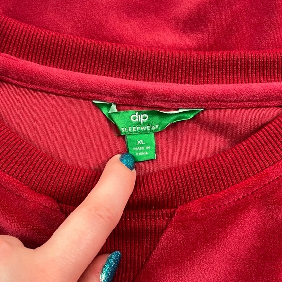 Dip Sleepwear Velvet Sweater - red, XL - Picture 3 of 8